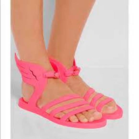 Ancient Greek Sandals Pink Winged Sandals - Picture 1 of 7